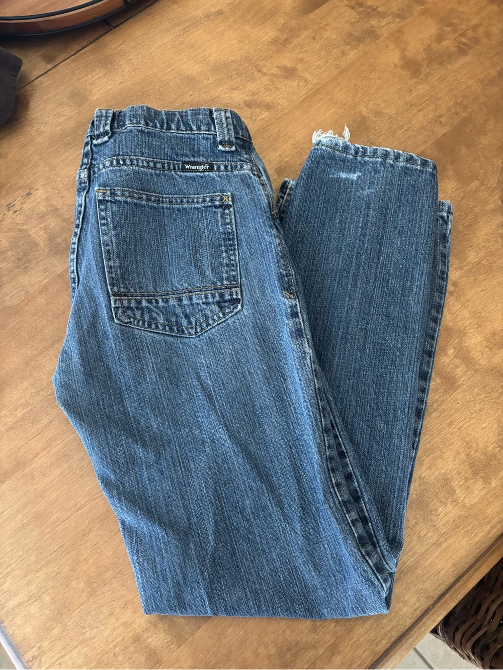 Wrangler Dark Blue Denim Jeans with Red Adjustable Waistband